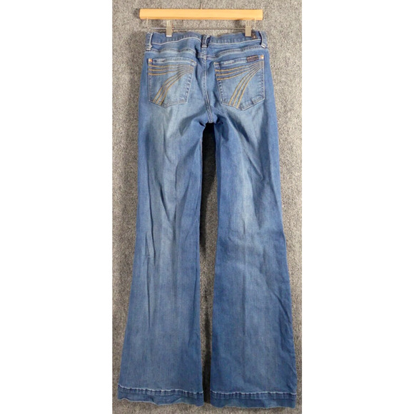 7 For All Mankind Denim - 7 For All Mankind Womens 27 Jeans Flared Long Blue Denim
